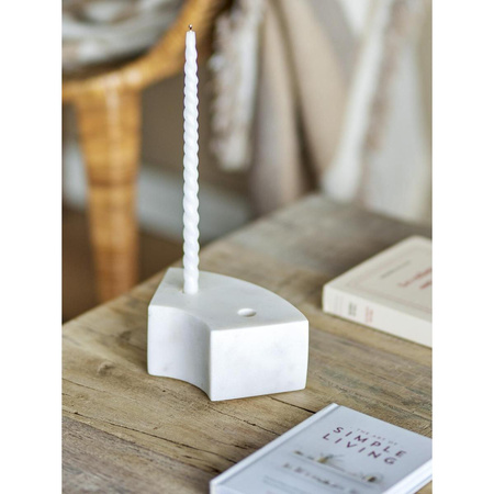 Florida Candle Holder, White, Marble