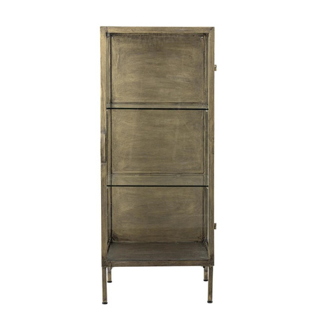 Saone Cabinet, Brass, Tempered glass