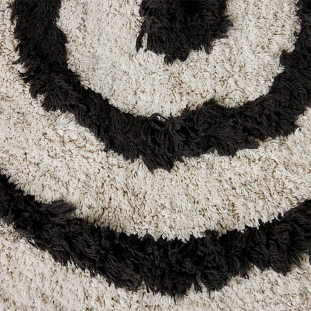 Okrągły dywan łazienkowy hkliving MONOCHROME czarny rozmiar 80x80 cm