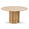 Pillar dining table round teak