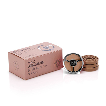 Irish Leather & Oud Car Air Freshener Set, Holder & 4 Refills
