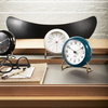 Station Table clock Ø11 cm bordeaux/white