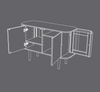 UMAGE TREASURES 2-door chest of drawers, oak, black, Viennese wickerwork