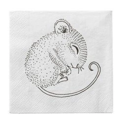 Zestaw 20 papierowych serwetek Bloomingville Bunny rozmiar L białych