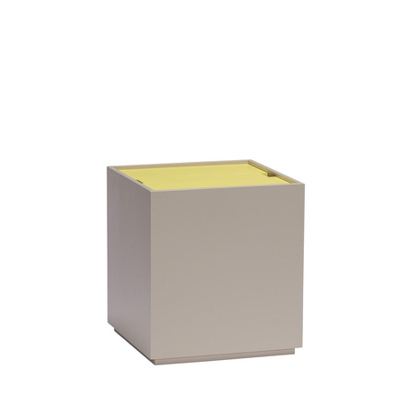 Vault Side Table/Storage Box Grey/Yellow