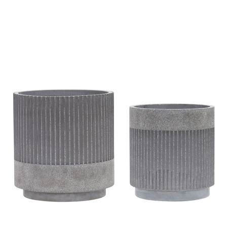 Doniczka Hübsch RIPPLE szara (zestaw 2)