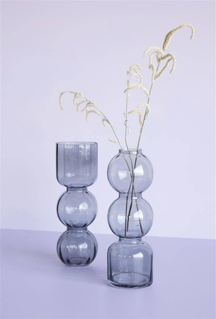 Set of 2 HÜBSCH SMOKED transparent vases