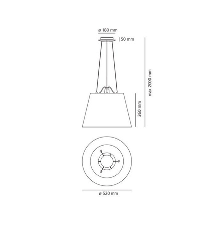 Lampa wisząca Artemide Tolomeo Mega 52 cm beżowa