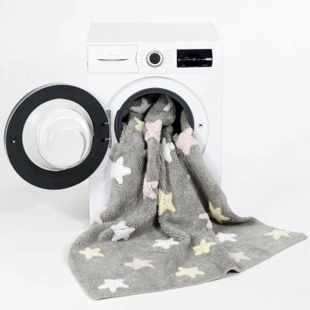 Dywan bawełniany Lorena Canals TRICOLOR STARS szary 160 x 120 cm