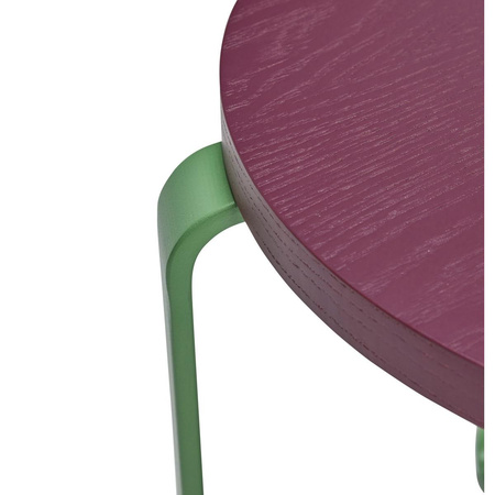 Smile Stool Burgundy/Green