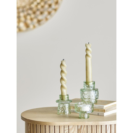 Delphia Candle Holder, Green, Glass