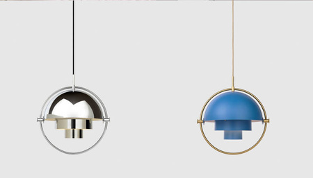 Lampa wisząca Gubi Multi-Lite L niebiesko złota
