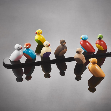 KAY BOJESEN Wooden Decoration Pair of Sparrows