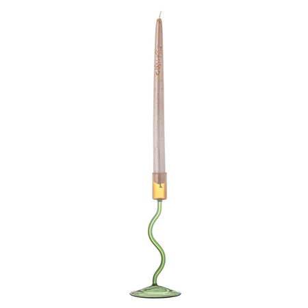Ada Candle Holder, Green, Glass