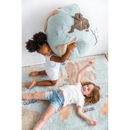 Puf Lorena Canals BACK TO SCHOOL beżowo niebieski