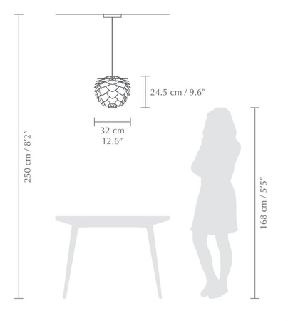 Lampshade UMAGE SILVIA MINI GREY gray size S