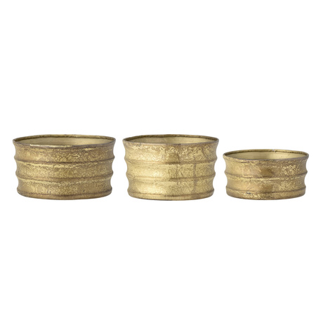 Set of 3 BLOOMINGVILLE LUCILLA Gold Flowerpots