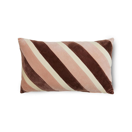 Striped velvet cushion Rose (60x35cm)