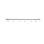 Wallmounted rack with 6 hooks stainless steel
