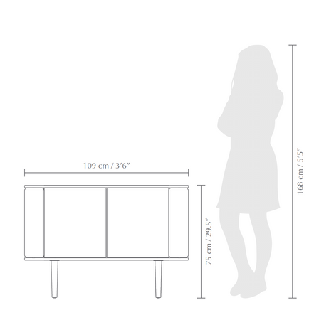 UMAGE TREASURES 2-door chest of drawers, oak eco-leather