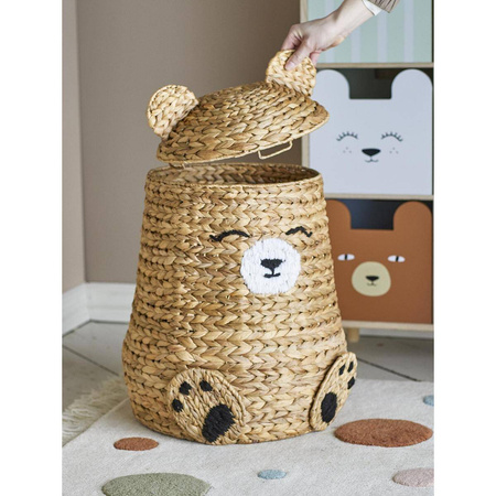 Timone Basket w/Lid, Nature, Water Hyacinth