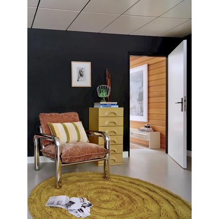 Round woolen rug seaweed (150x150cm)