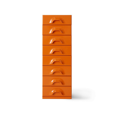 Chest of 8 drawers, tangerine