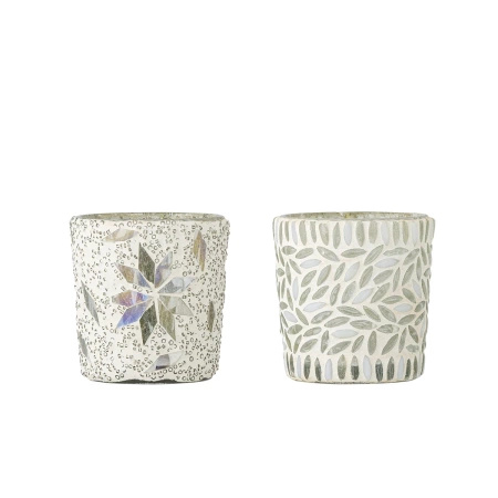 Zestaw 2 świeczników Bloomingville MYR białych