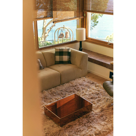 Mirror block coffee table smokey brown (80x55cm)