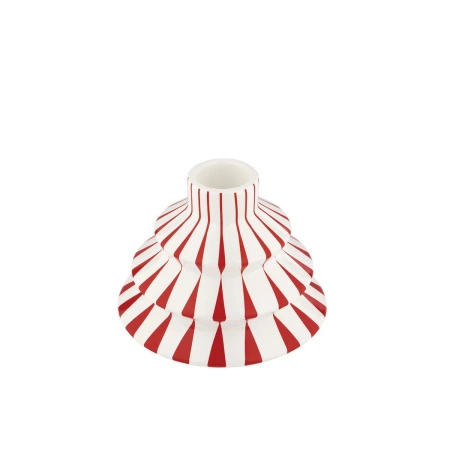 ALESSI Candlestick in porcelain. Hand-decorated.