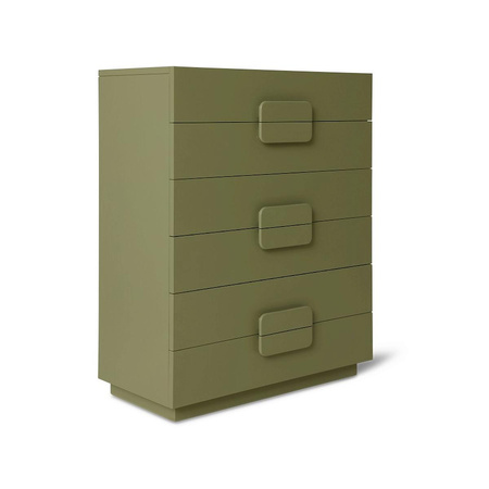 Spacious drawer cabinet army green