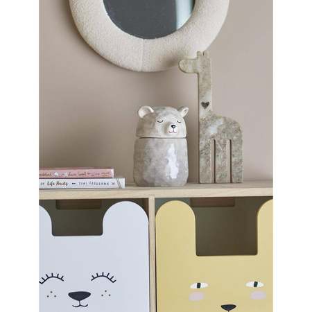 Puk Jar w/Lid, Grey, Stoneware