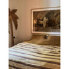 Vida striped bedspread chestnut/cream (230x275cm)