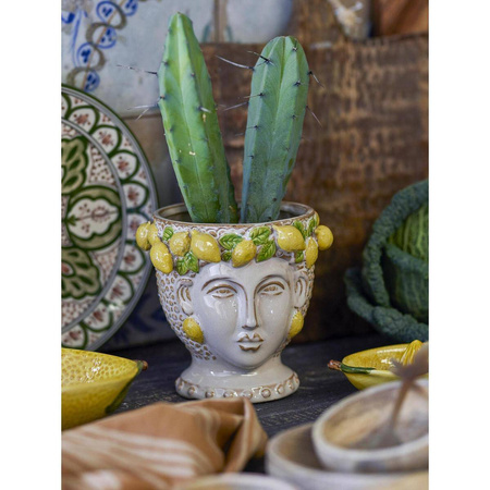 Limone Flowerpot, Yellow, Stoneware