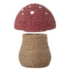 Corintha Basket w/Lid, Red, Seagrass