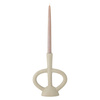 Ramina Candle Holder, White, Polyresin