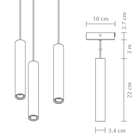 UMAGE CHIMES CLUSTER 3 brown pendant lamp