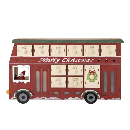 Edward Calendar w/light, Red, Plywood