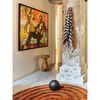 Round woolen rug mahogany (150x150cm)