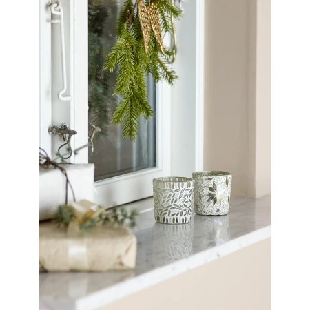 Zestaw 2 świeczników Bloomingville MYR białych