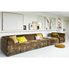 Striped velvet cushion yellow/green (40x60)