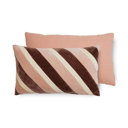 Striped velvet cushion Rose (60x35cm)