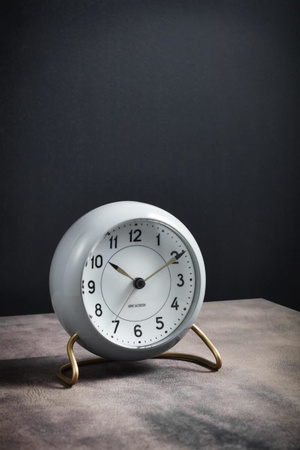 Station Table clock Ø11 cm grey/white
