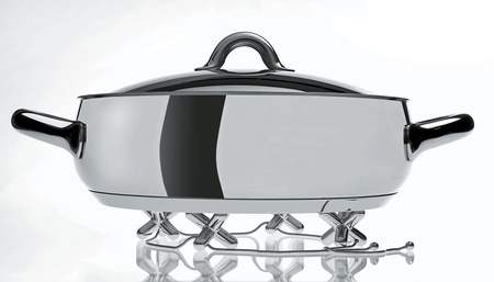 ALESSI Tripod silver hot pot stand