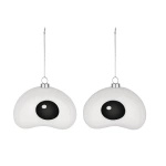 Zestaw 2 ozdób świątecznych Nick ALESSI Christmas collection biało czarnych