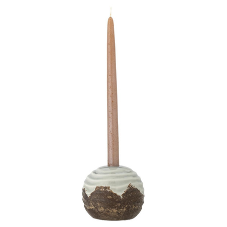 Paula Candle Holder, Brown, Stoneware