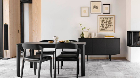 Stół jadalniany #26 SKOVBY brązowo biały