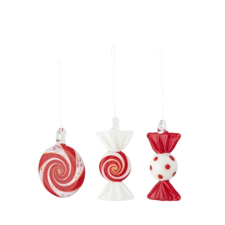 Zestaw 3 cukierków Bloomingville FESTIVE czerwonych