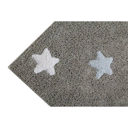 Dywan bawełniany Lorena Canals TRICOLOR STARS szary 160 x 120 cm