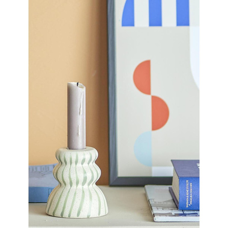 Gabin Candle Holder, Green, Stoneware
